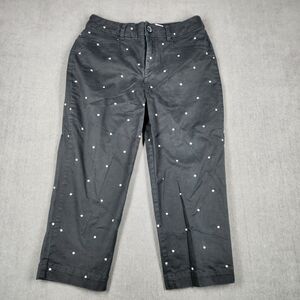Croft & Barrow Pants Women's Size 4 Black Polka Dot Slimming Capri Pants